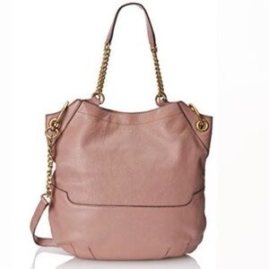OrYANY Womens Pink Purple Selina Large Leather Convertible Chain Hobo Bag